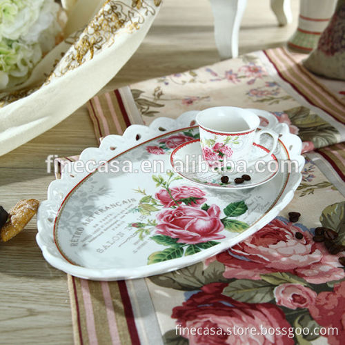 3 Pieces Elegant Ceramic Coffee Set of Spring in Paris